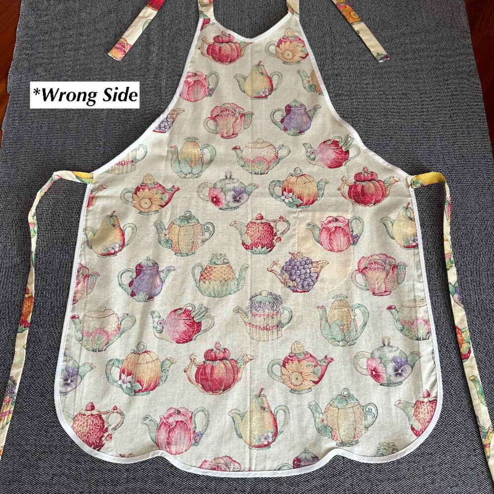 Full Apron Adorable Teapots Baking Cooking Crafting Workwear - Picture 10 of 16